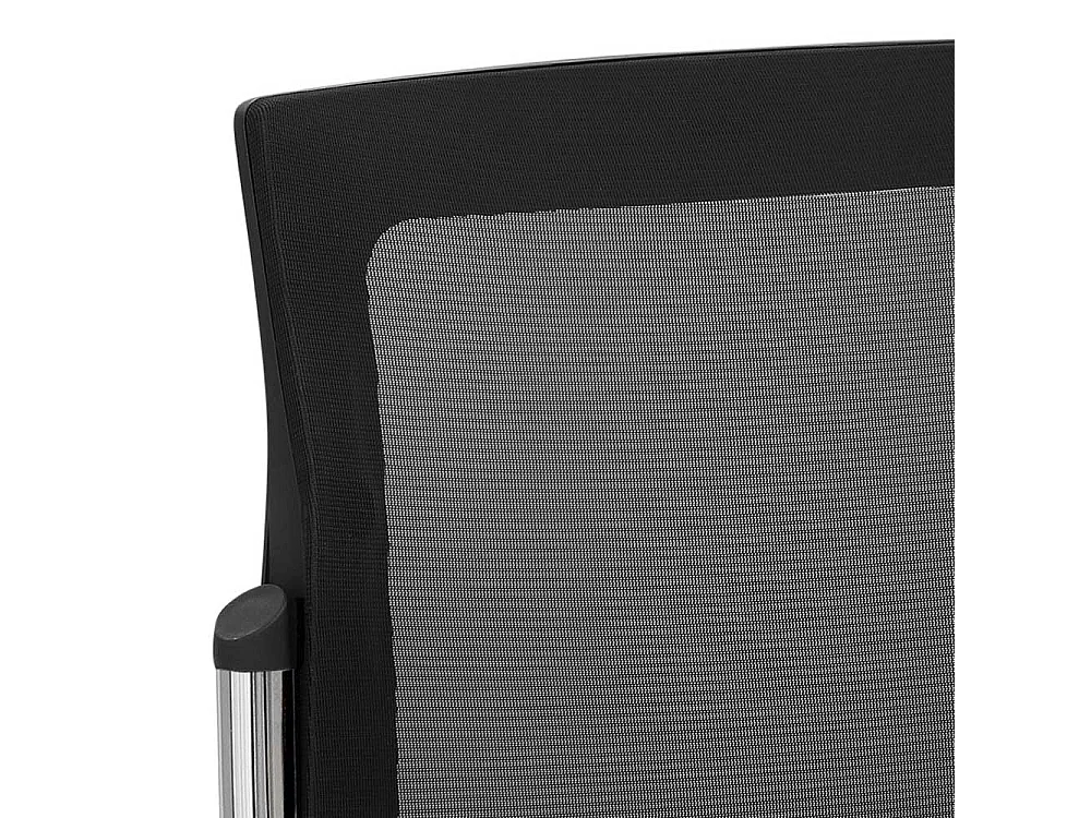 Besucherstuhl in Petrol und Schwarz Netzrückenlehne