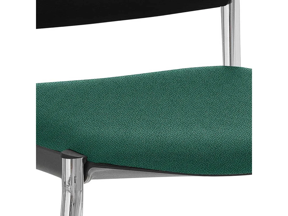 Besucherstuhl in Petrol und Schwarz Netzrückenlehne