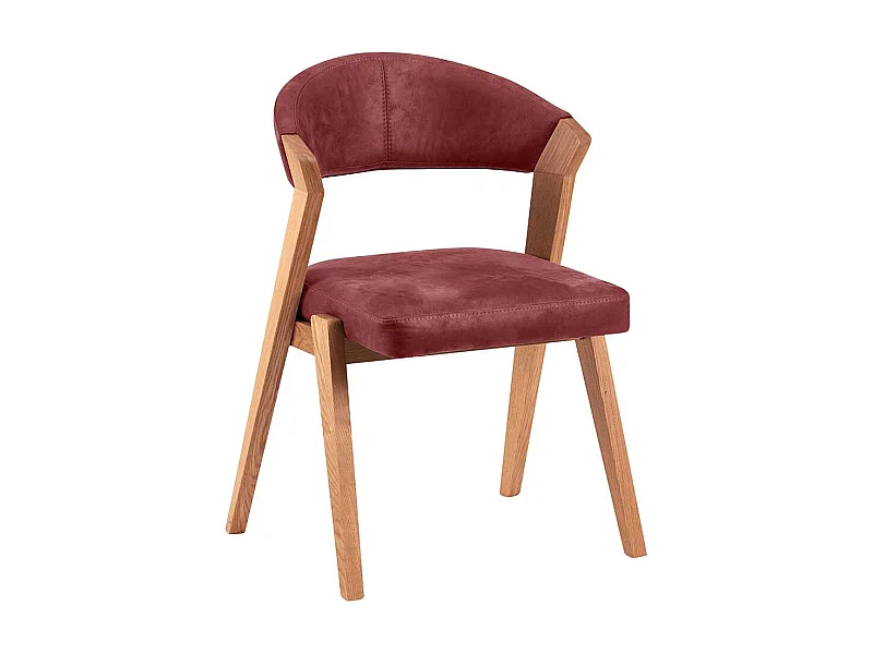 Stuhl Esszimmer in Rot und Wildeiche gepolsterter Rückenlehne