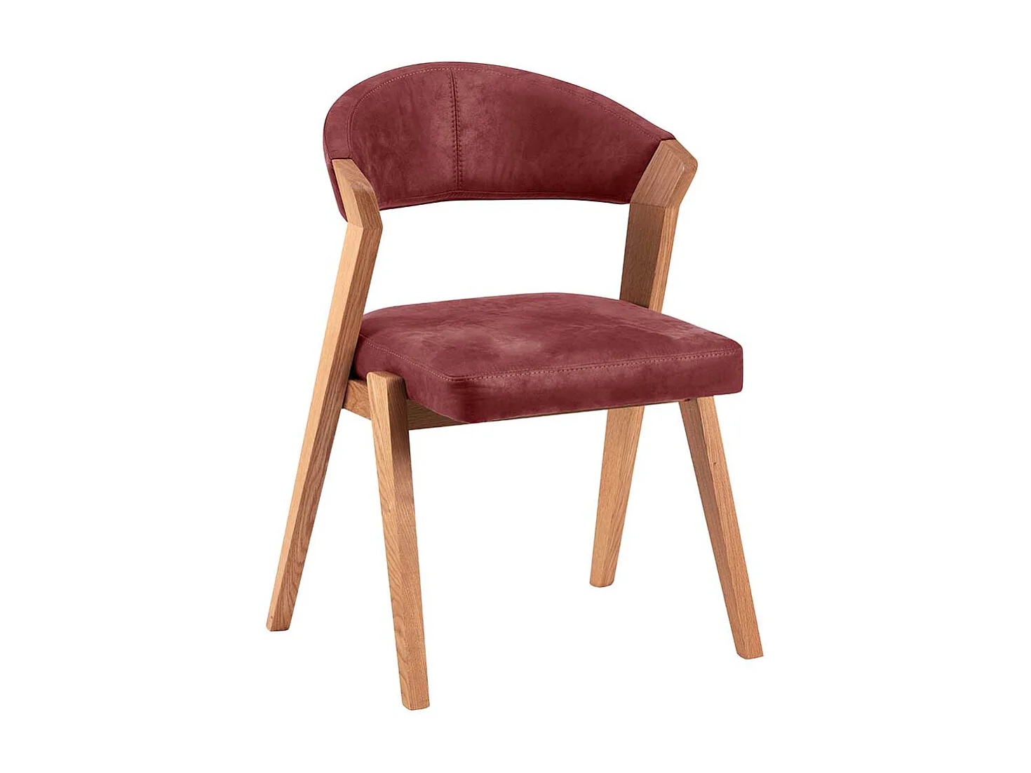 Stuhl Esszimmer in Rot und Wildeiche gepolsterter Rückenlehne