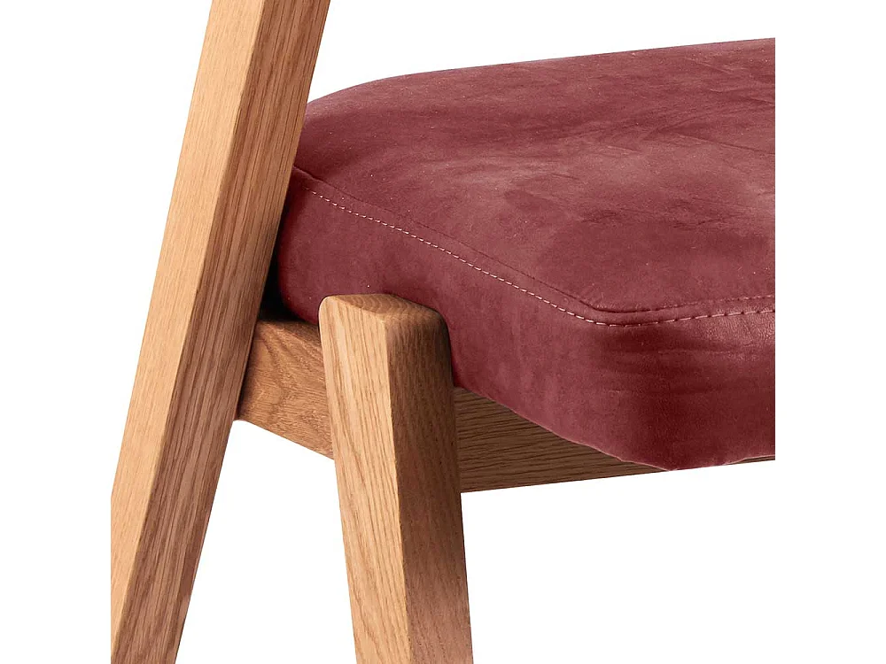 Stuhl Esszimmer in Rot und Wildeiche gepolsterter Rückenlehne
