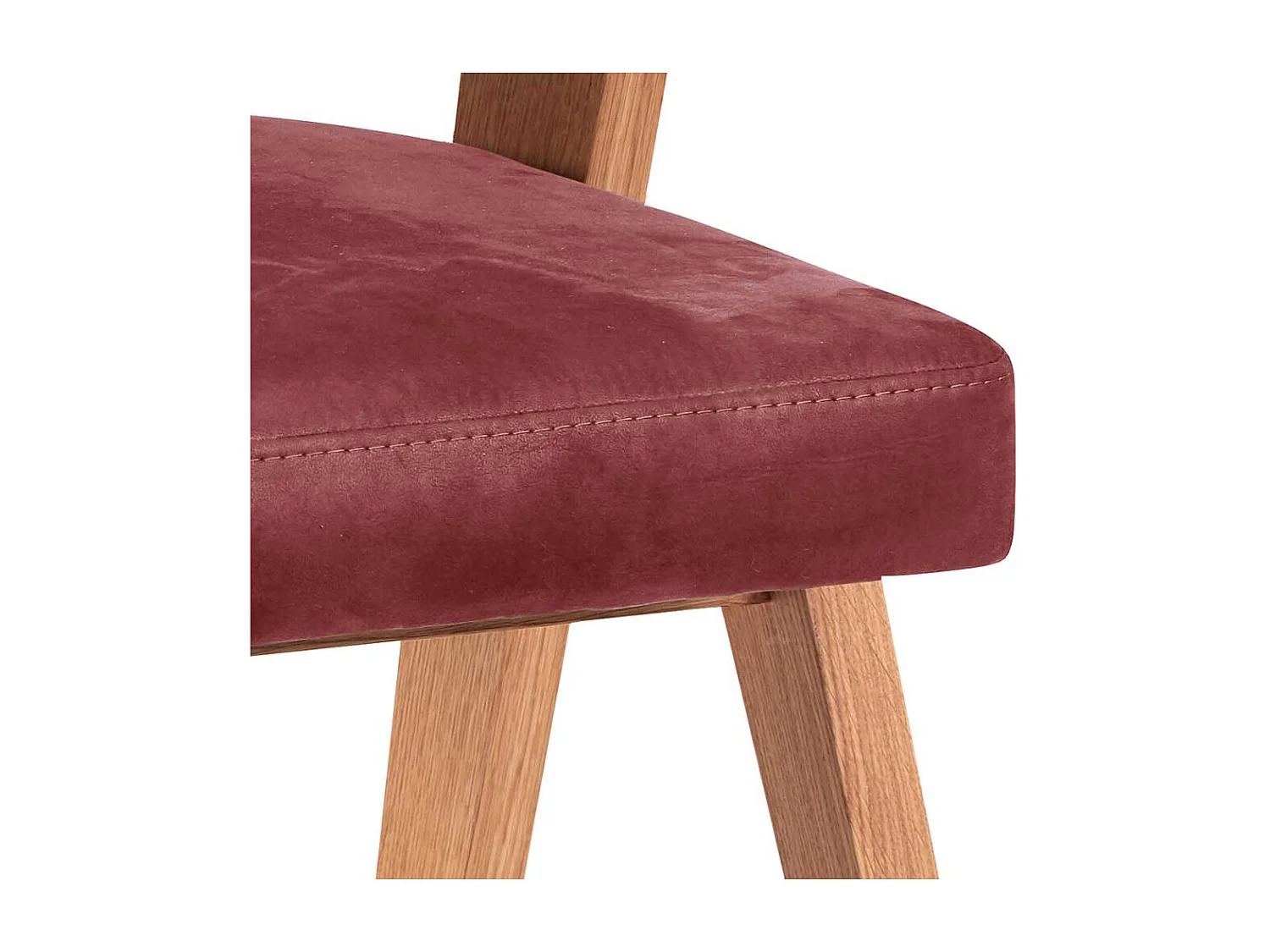 Stuhl Esszimmer in Rot und Wildeiche gepolsterter Rückenlehne
