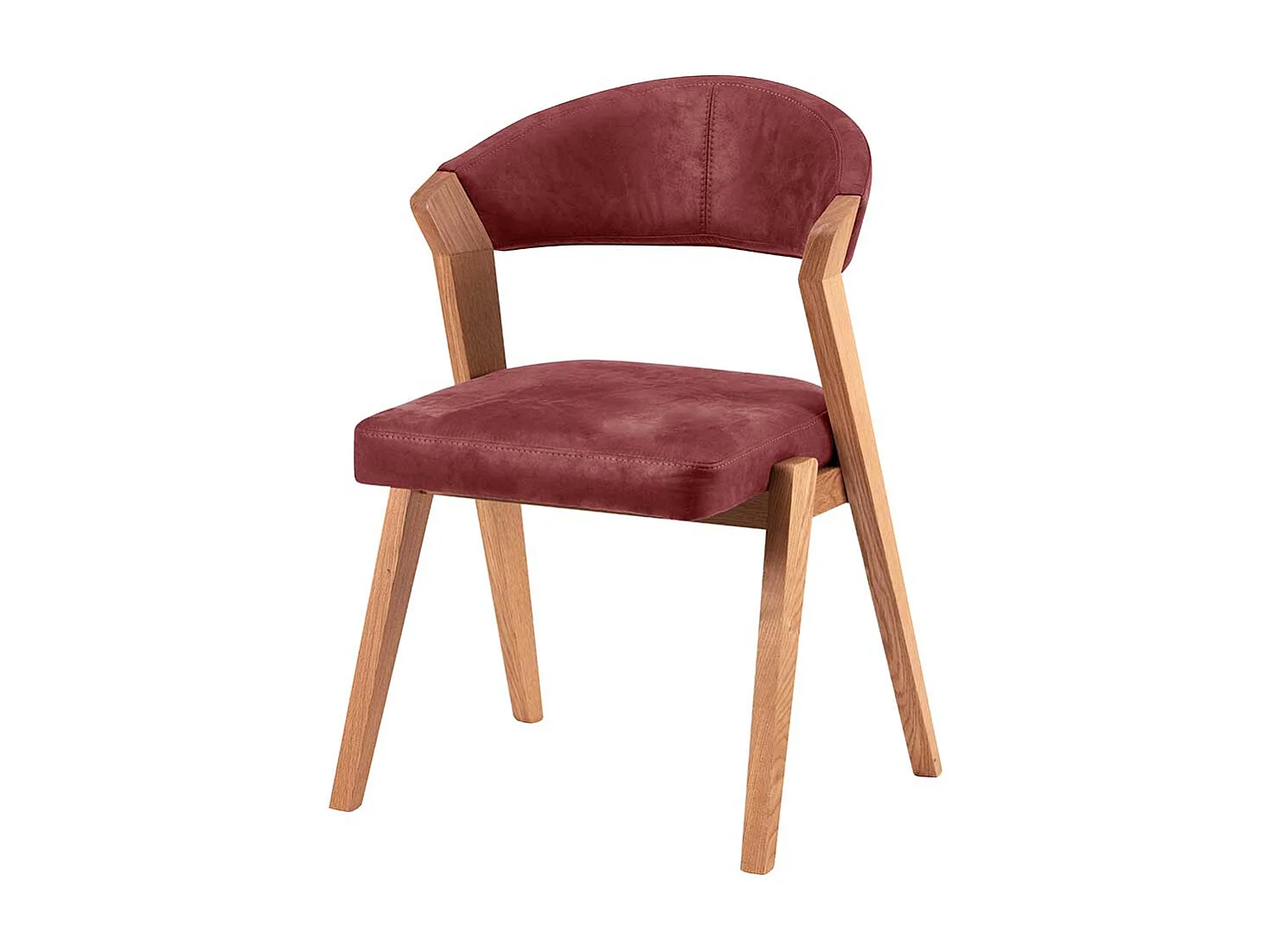 Stuhl Esszimmer in Rot und Wildeiche gepolsterter Rückenlehne