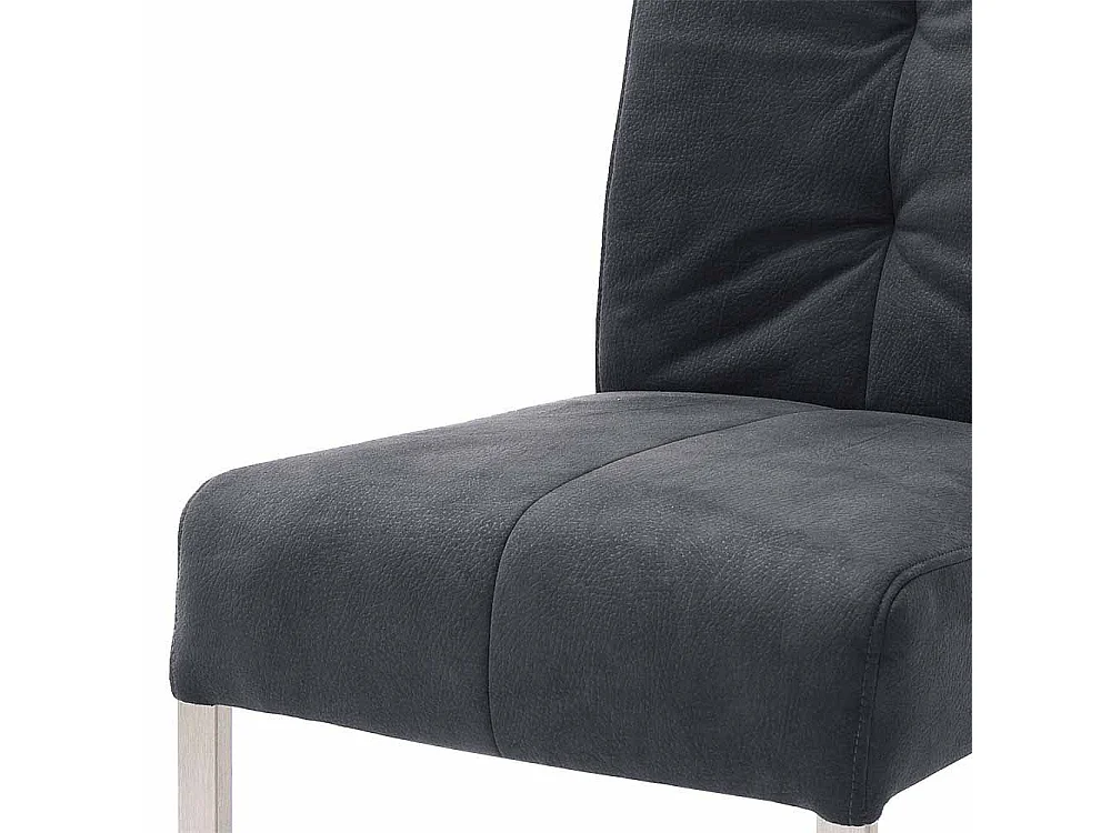 Schwingstuhl Set in Schwarz Polyester Edelstahl (2er Set)