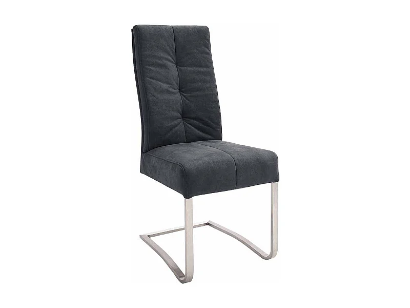 Schwingstuhl Set in Schwarz Polyester Edelstahl (2er Set)