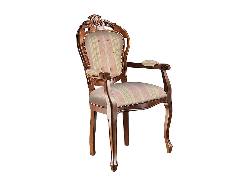 Armlehnstuhl Wohnzimmerstuhl in italienischem Design mit Streifenmuster