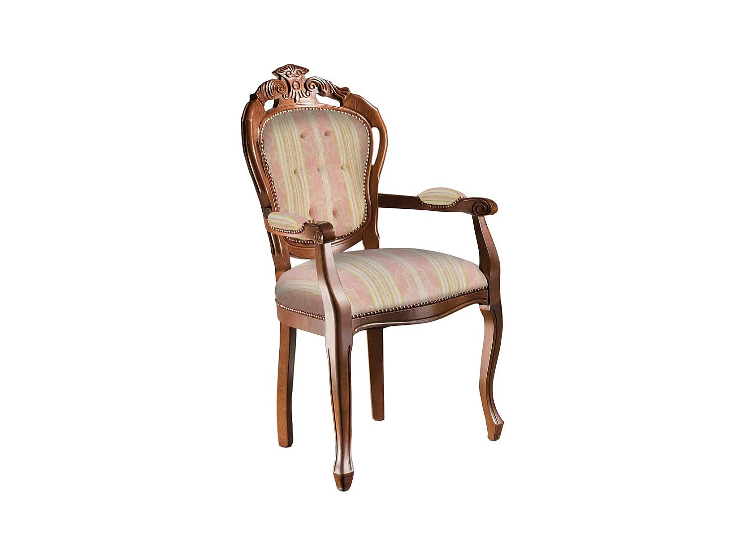 Armlehnstuhl Wohnzimmerstuhl in italienischem Design mit Streifenmuster