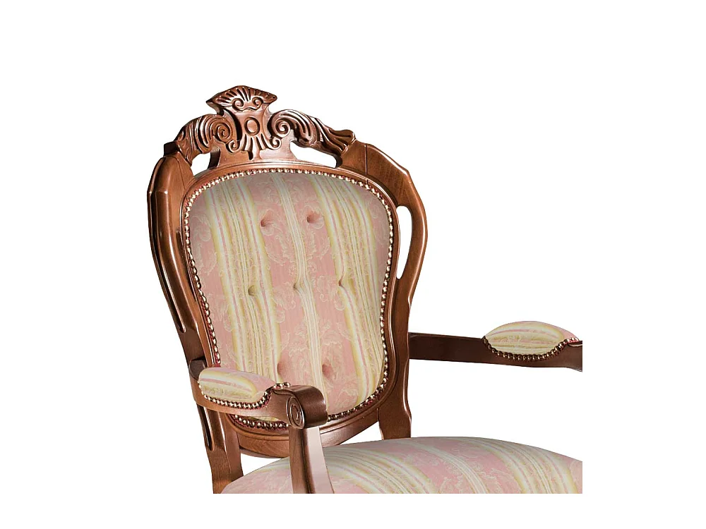 Armlehnstuhl Wohnzimmerstuhl in italienischem Design mit Streifenmuster