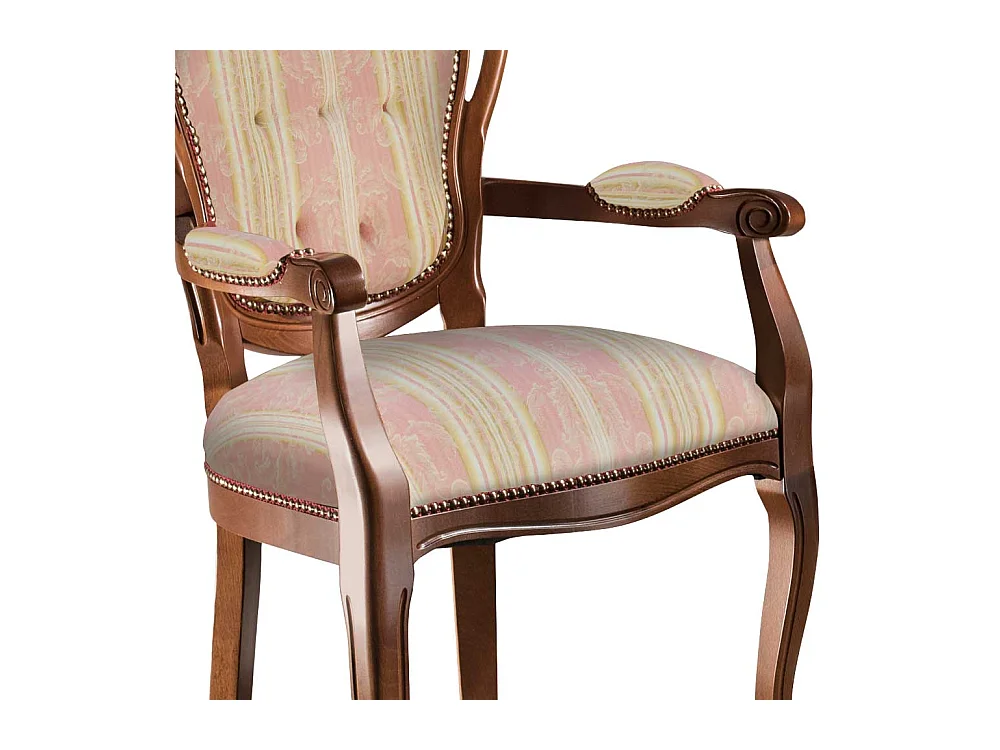 Armlehnstuhl Wohnzimmerstuhl in italienischem Design mit Streifenmuster