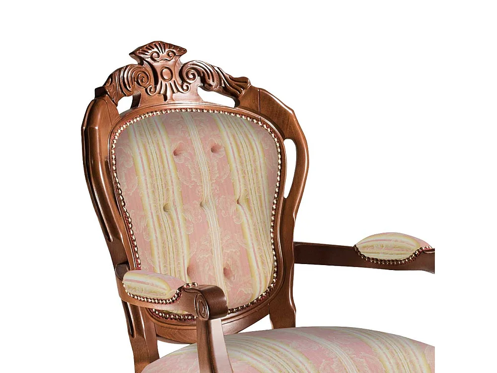 Armlehnstuhl Wohnzimmerstuhl in italienischem Design mit Streifenmuster