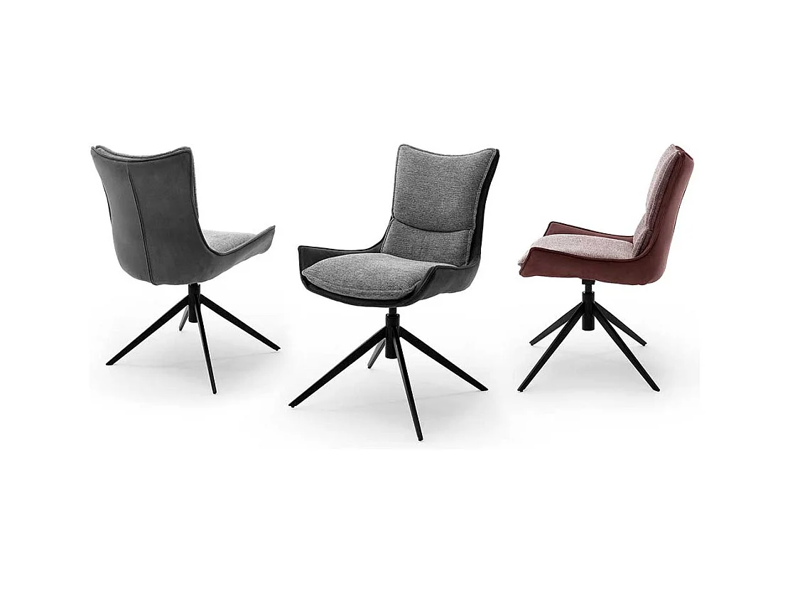 Esszimmerst�hle in Schlammfarben und Schwarz drehbar (2er Set)
