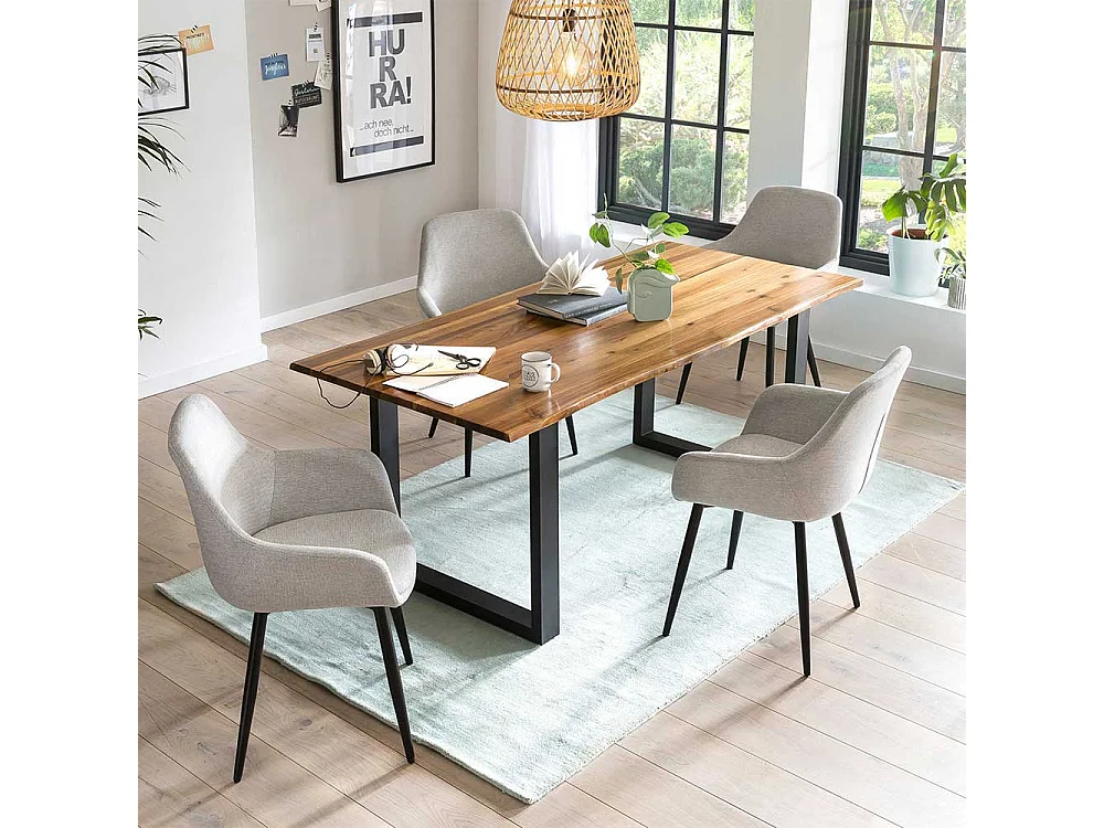 Esszimmer Stühle mit Armlehnen Gestell aus Metall (2er Set)