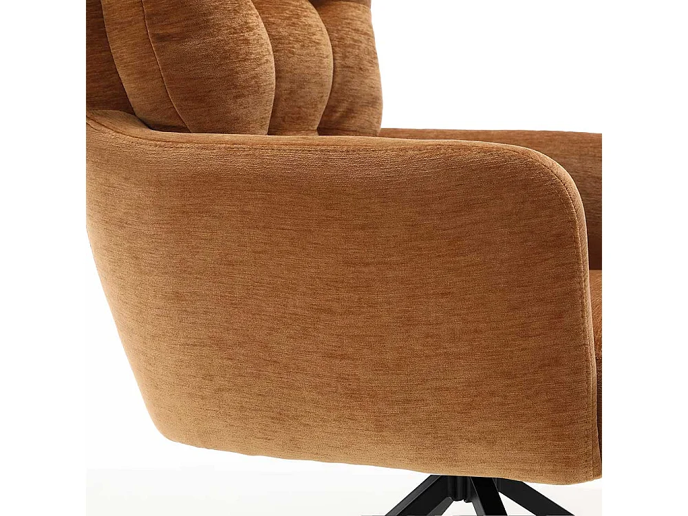 Polsterstuhl Esszimmer Armlehner in Ocker mit Gestell aus Metall (2er Set)