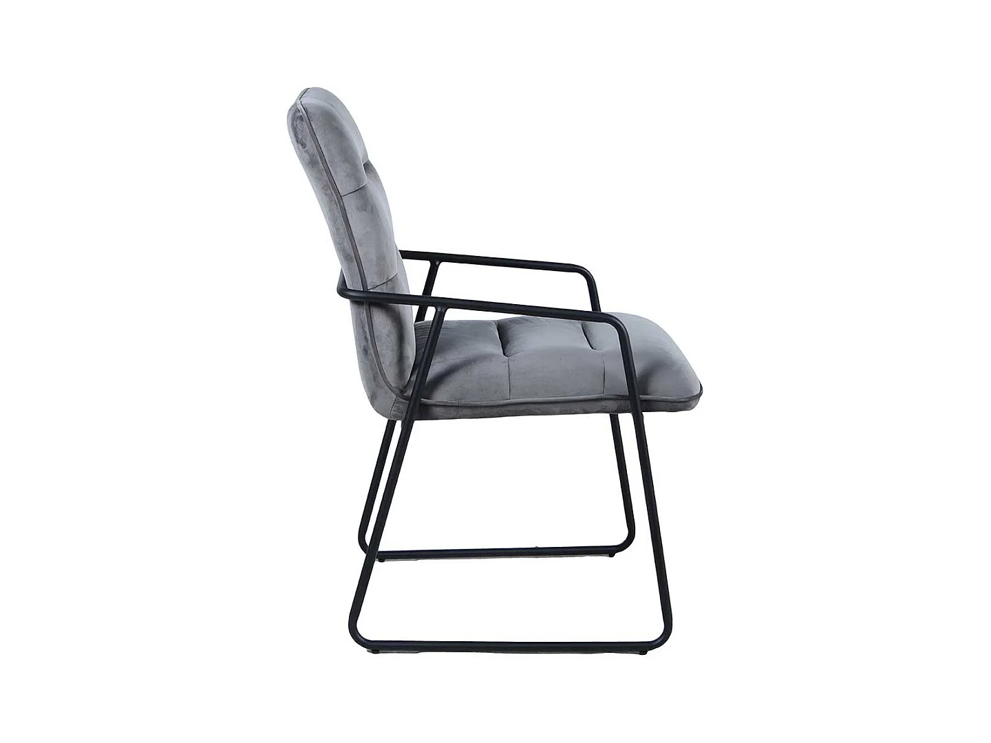 Armlehner in Dunkelgrau Samt Metallb�geln (2er Set)