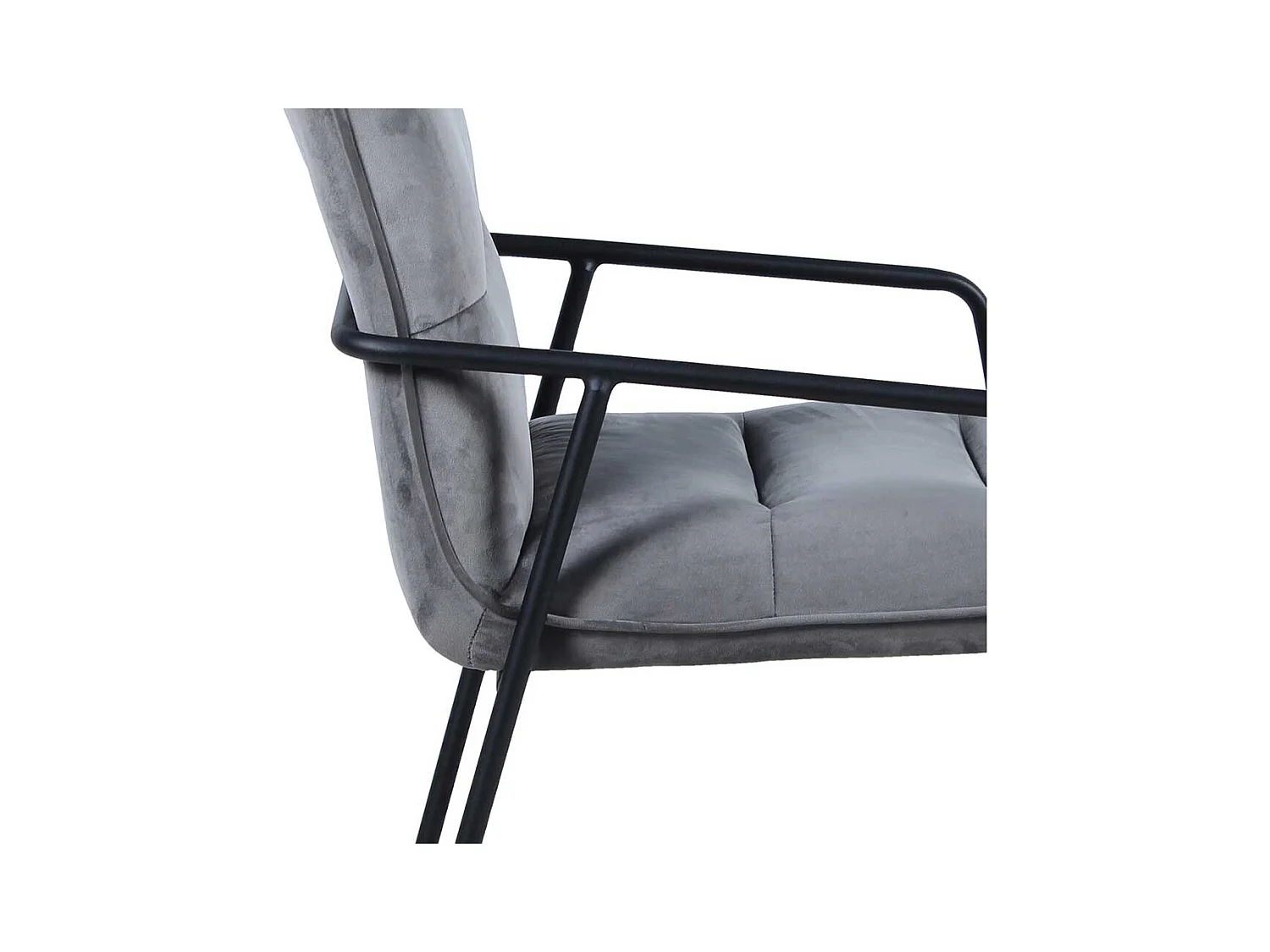 Armlehner in Dunkelgrau Samt Metallb�geln (2er Set)