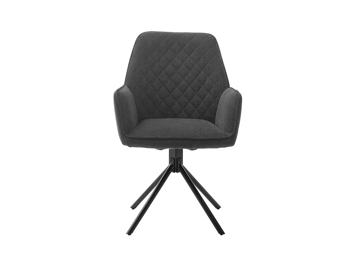 Drehbare Polsterstühle in Grau und Schwarz Armlehnen (2er Set)