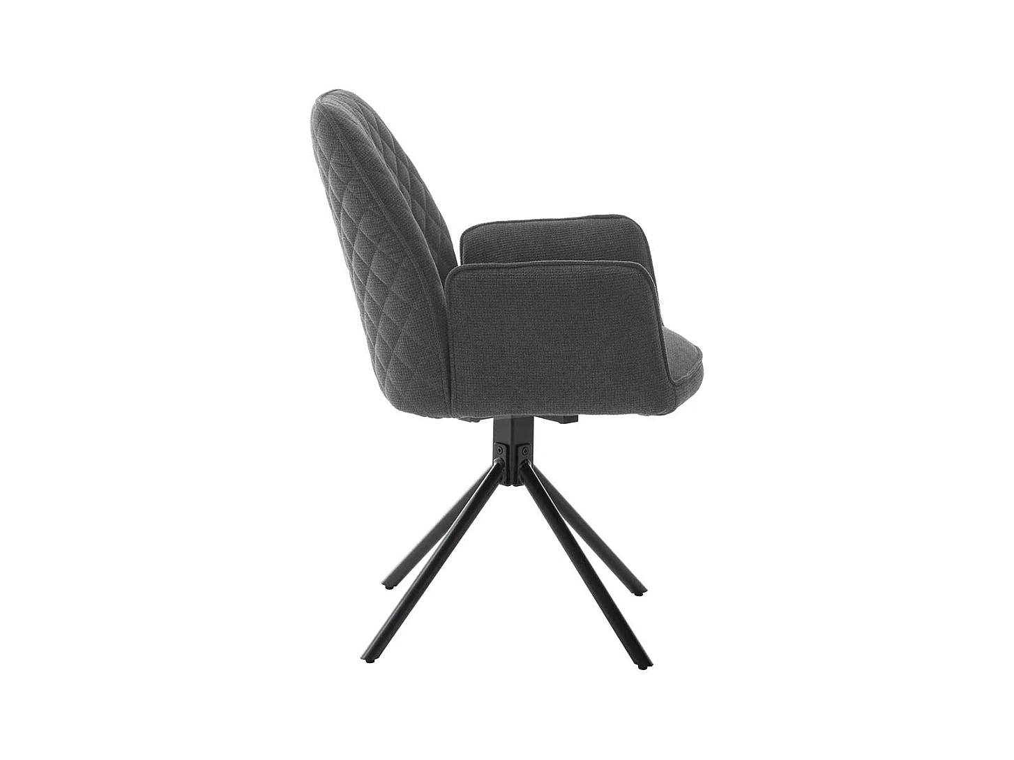 Drehbare Polsterstühle in Grau und Schwarz Armlehnen (2er Set)