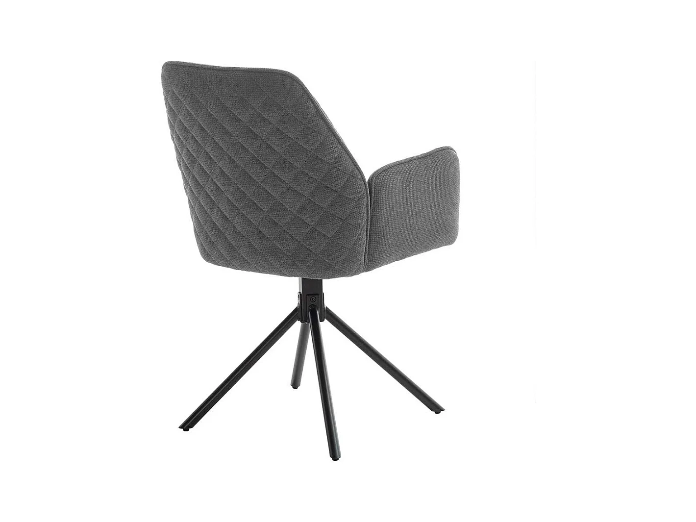 Drehbare Polsterstühle in Grau und Schwarz Armlehnen (2er Set)