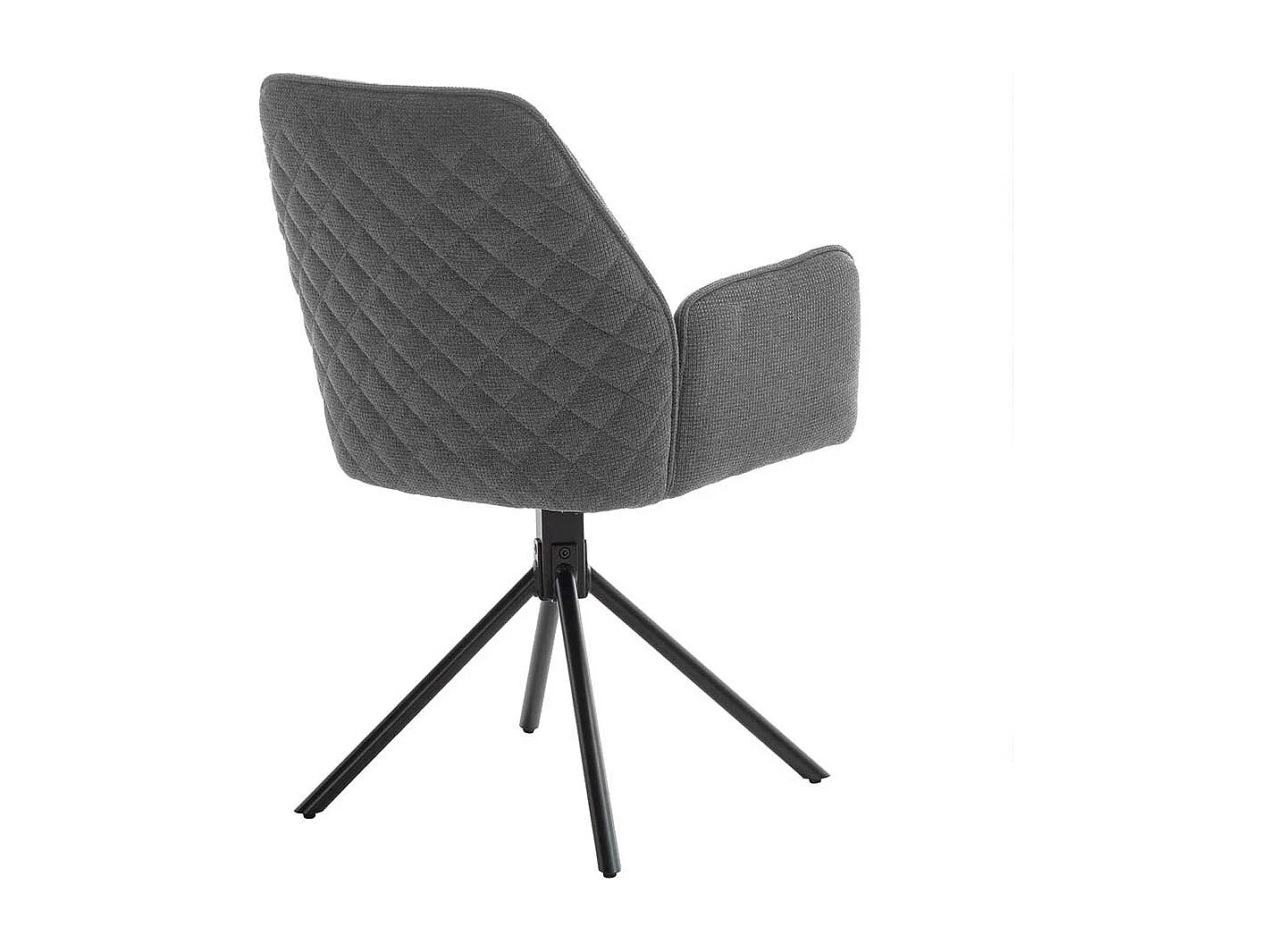 Drehbare Polsterstühle in Grau und Schwarz Armlehnen (2er Set)