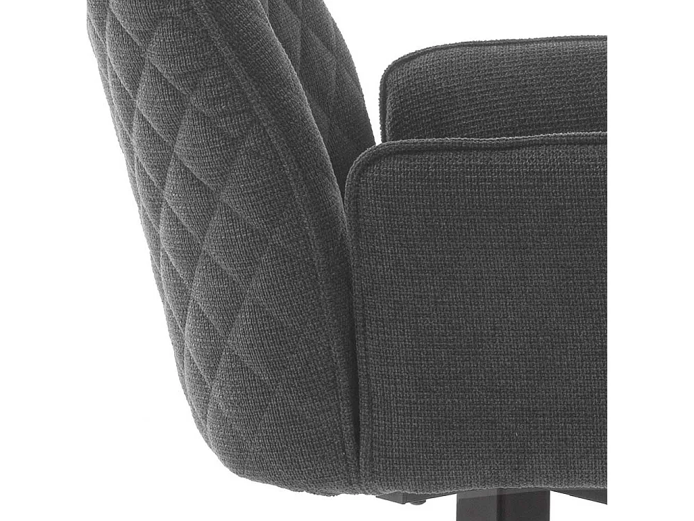 Drehbare Polsterstühle in Grau und Schwarz Armlehnen (2er Set)