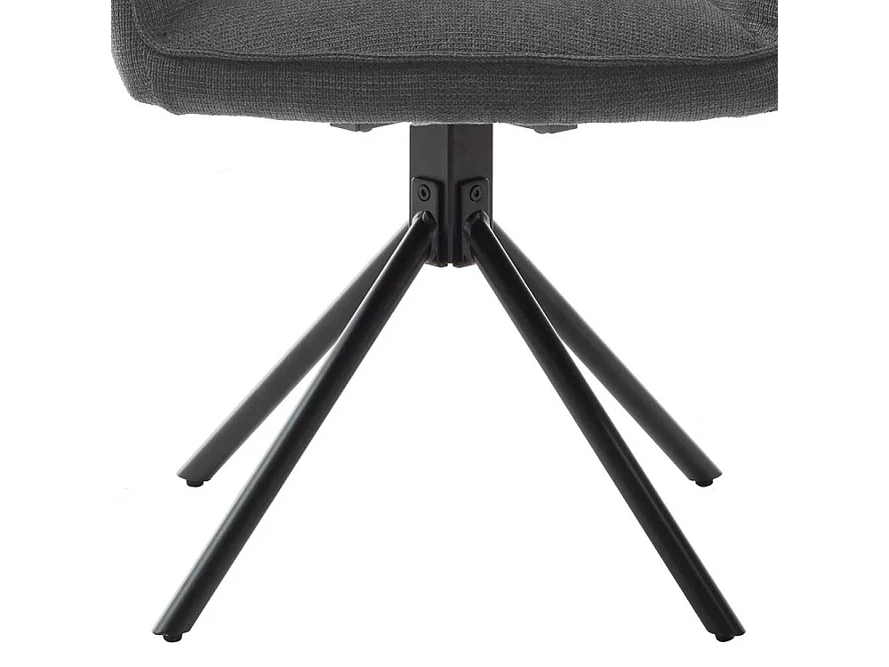 Drehbare Polsterstühle in Grau und Schwarz Armlehnen (2er Set)