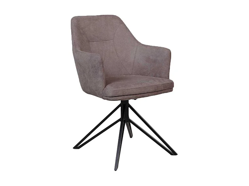 Drehbare Esstisch Stühle in Schlammfarben Microfaser Armlehnen (2er Set)