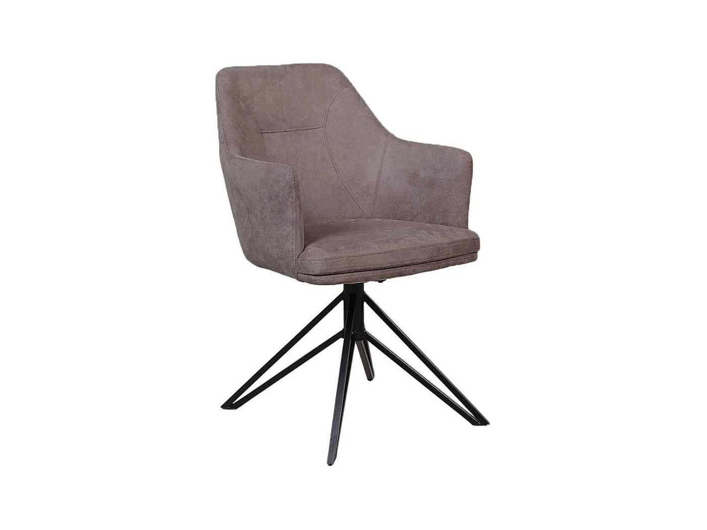 Drehbare Esstisch Stühle in Schlammfarben Microfaser Armlehnen (2er Set)