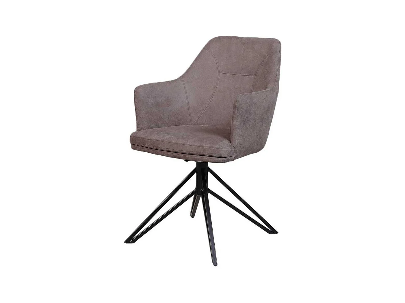 Drehbare Esstisch Stühle in Schlammfarben Microfaser Armlehnen (2er Set)