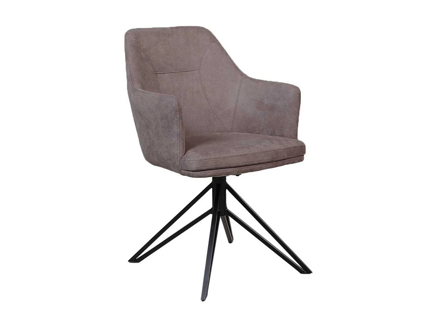 Drehbare Esstisch Stühle in Schlammfarben Microfaser Armlehnen (2er Set)