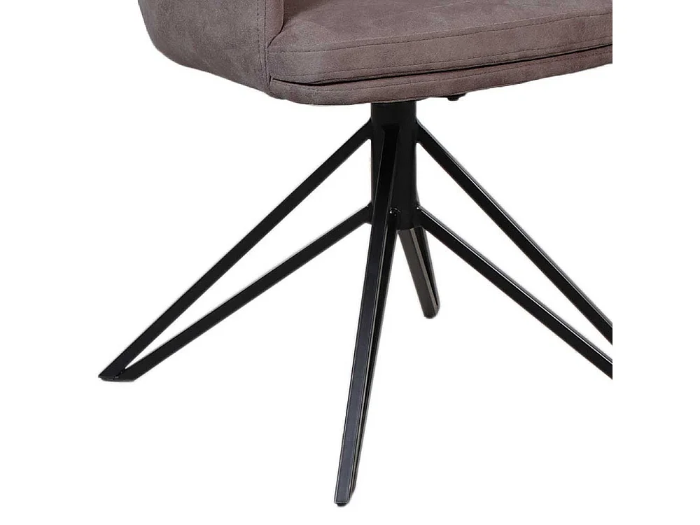 Drehbare Esstisch Stühle in Schlammfarben Microfaser Armlehnen (2er Set)