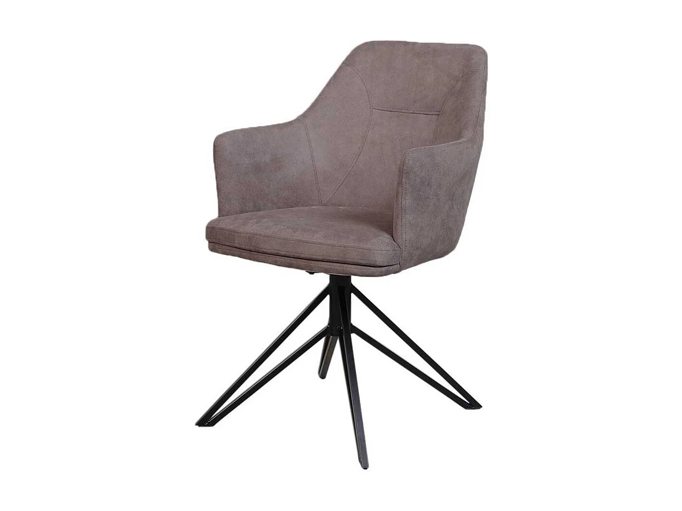 Drehbare Esstisch Stühle in Schlammfarben Microfaser Armlehnen (2er Set)