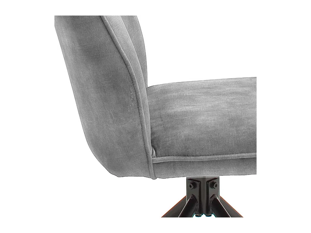 Esszimmer Polsterstühle in Grau Velours Metallgestell schwarz drehbar (2er Set)