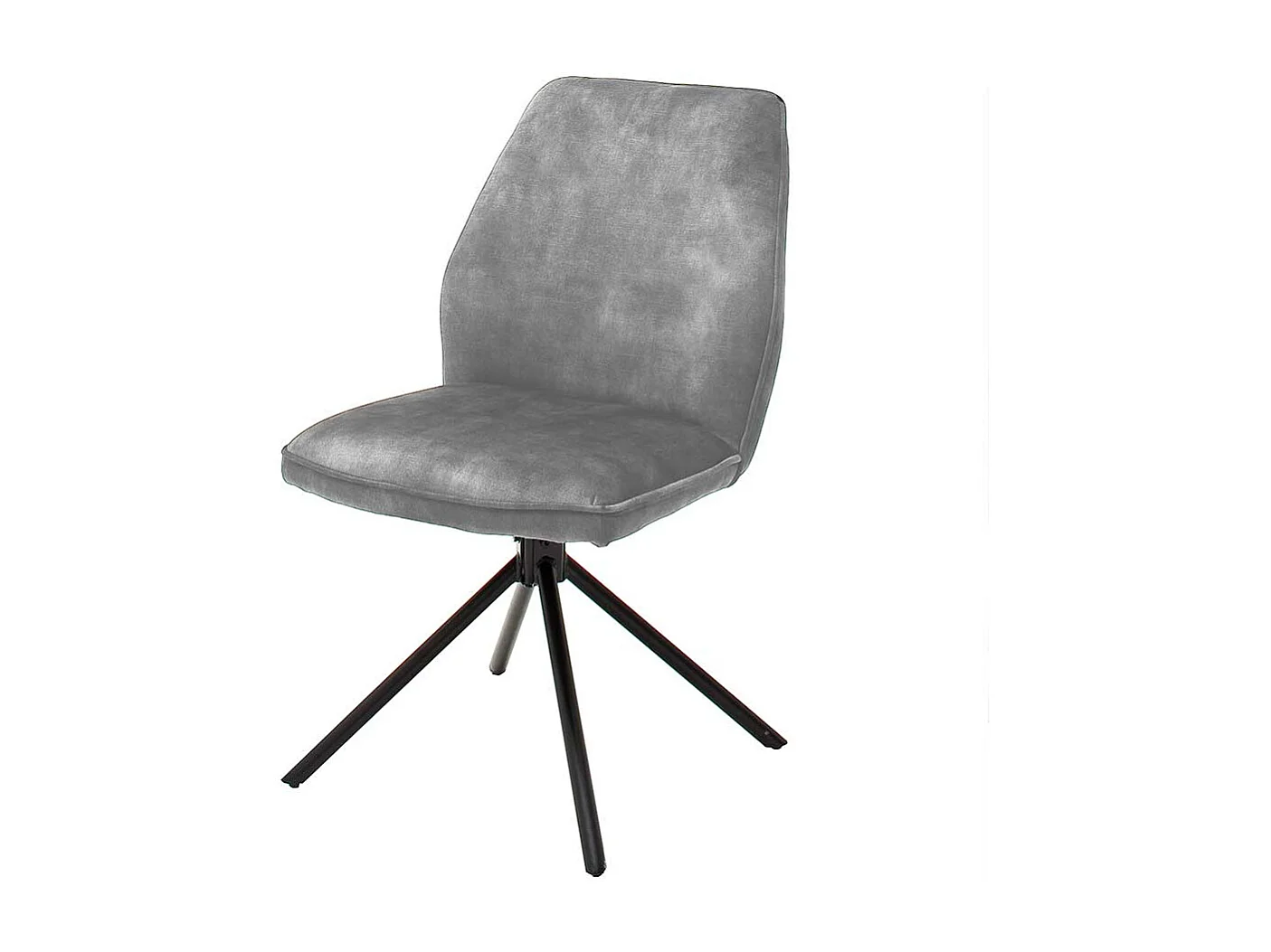 Esszimmer Polsterstühle in Grau Velours Metallgestell schwarz drehbar (2er Set)