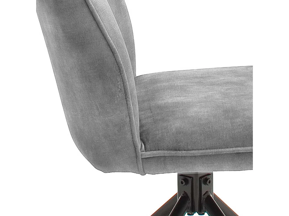 Esszimmer Polsterstühle in Grau Velours Metallgestell schwarz drehbar (2er Set)