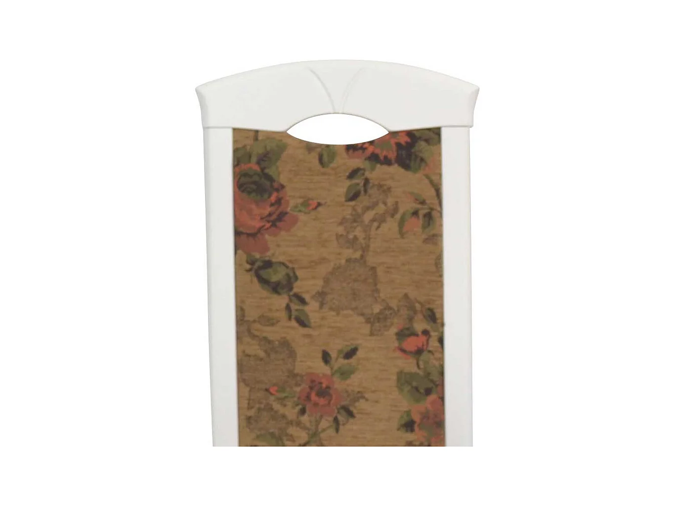 2 Stühle mit Blumenmuster in Braun bunt und Weiß hoher Lehne (2er Set)