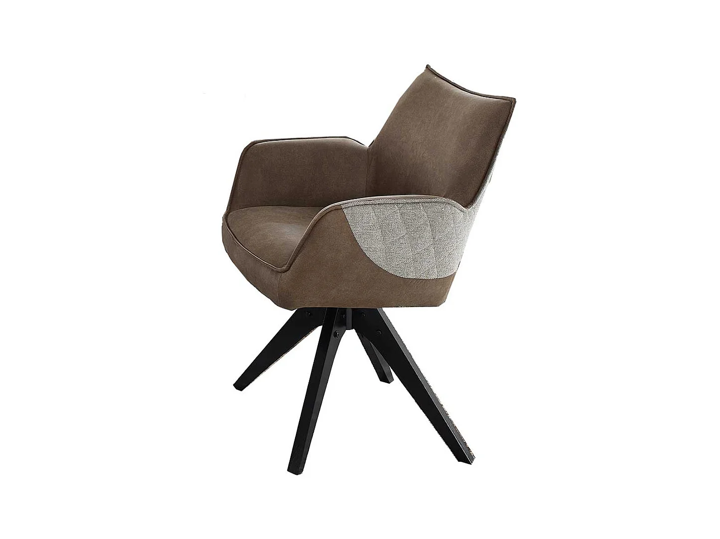 Esszimmerarmlehnstuhl Set in Braun und Grau Gestell aus Massivholz (2er Set)