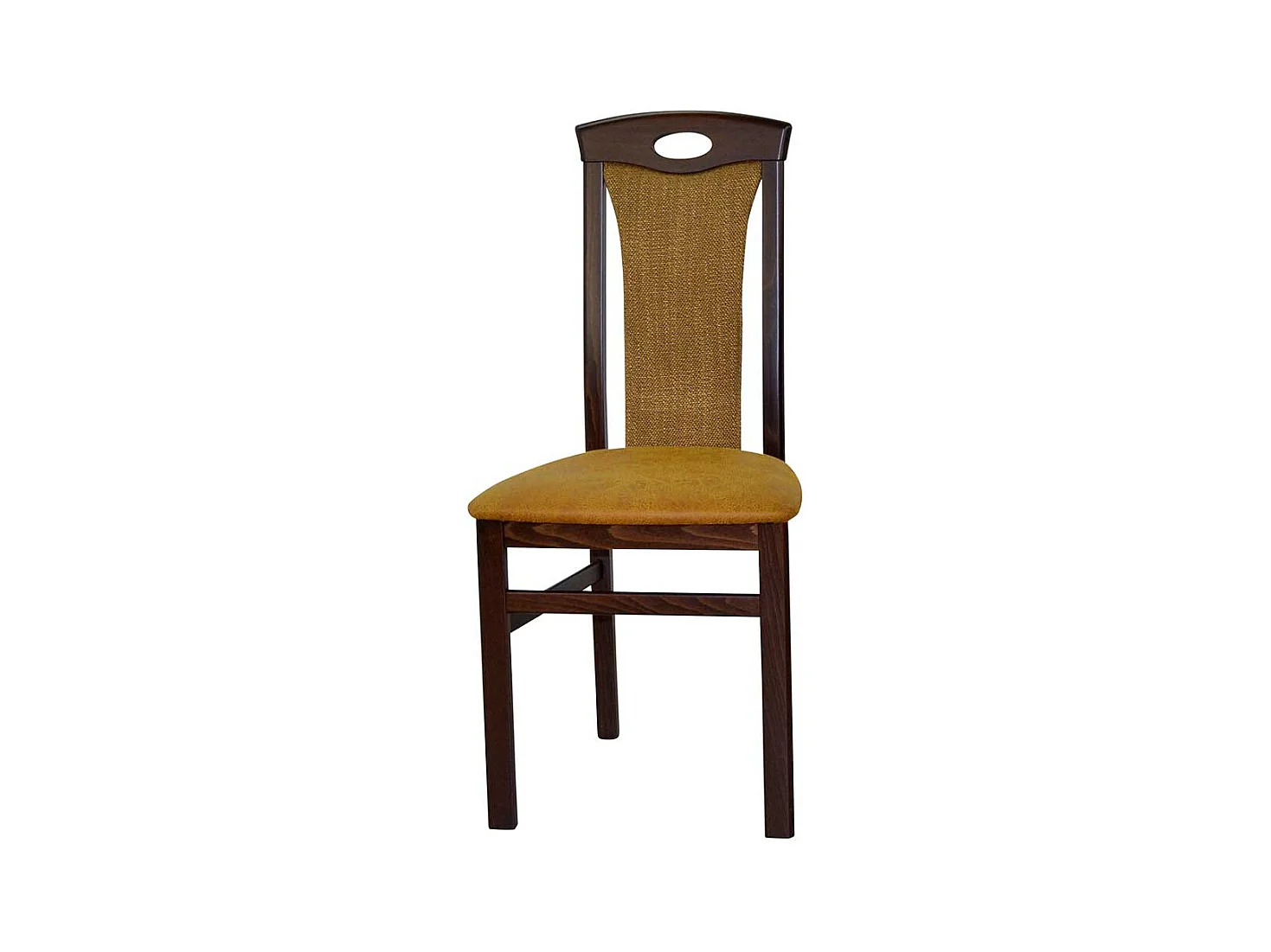 Hochlehner Stühle in Nussbaumfarben Ocker Gelb (2er Set)