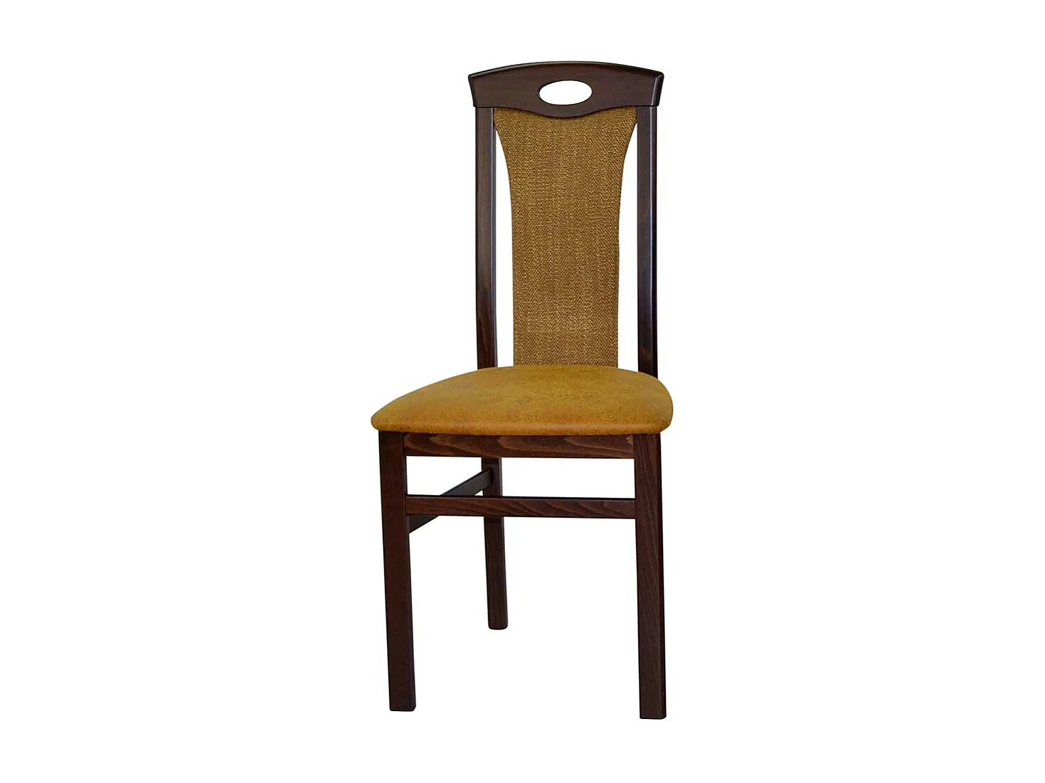 Hochlehner Stühle in Nussbaumfarben Ocker Gelb (2er Set)