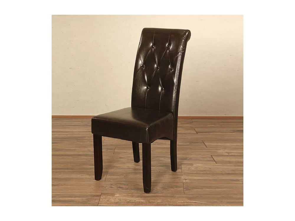 Hochlehner in Braun Kunstleder (2er Set)