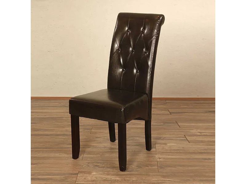 Hochlehner in Braun Kunstleder (2er Set)