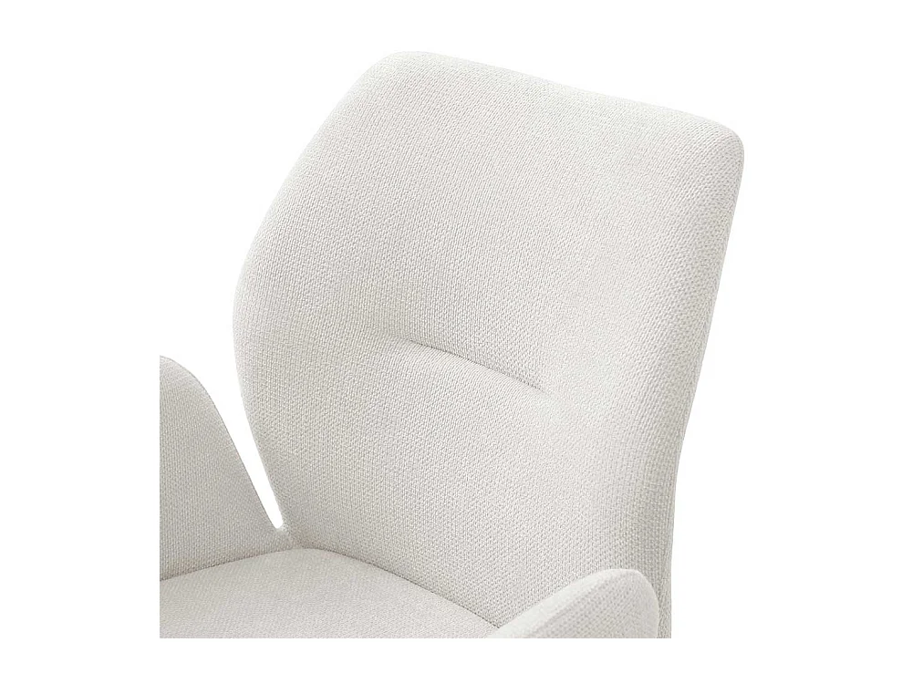 Polsterdrehstuhl in Cremefarben und Silber Armlehnen