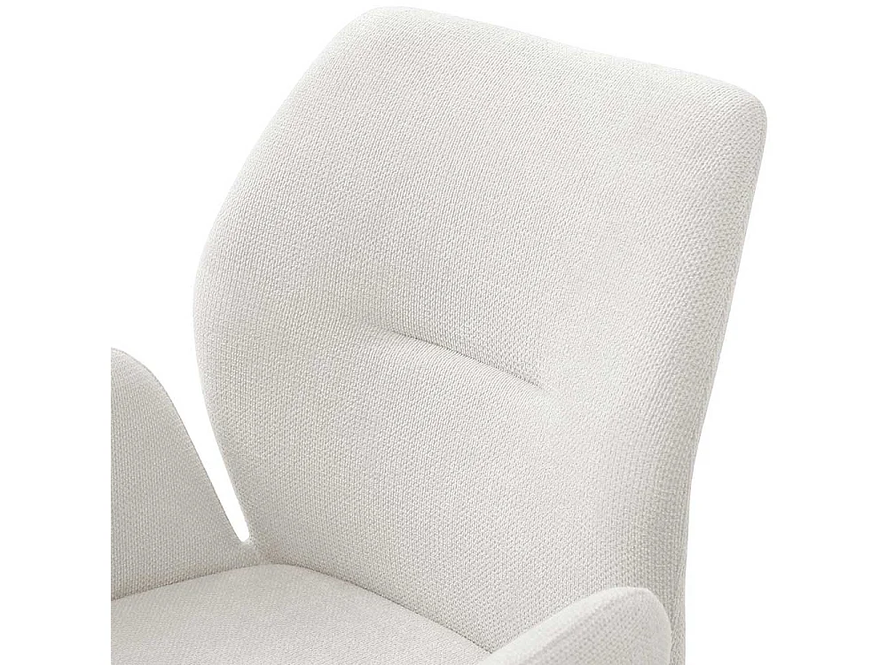 Polsterdrehstuhl in Cremefarben und Silber Armlehnen