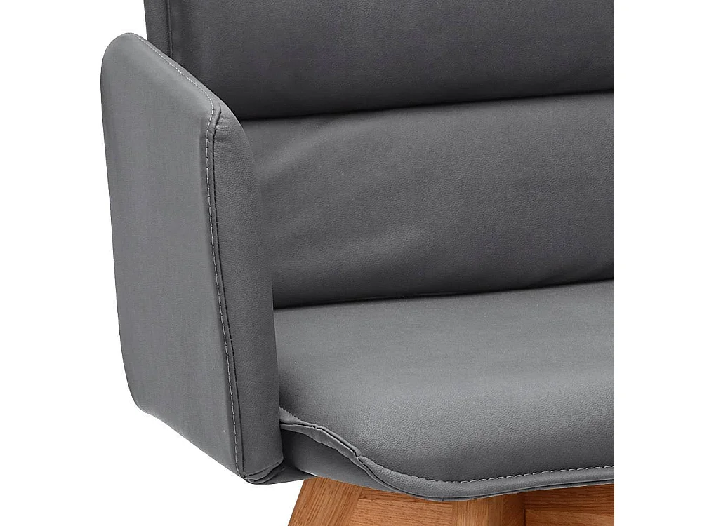 Polsterstuhl Armlehnstuhl in Dunkelgrau aus Microfaser