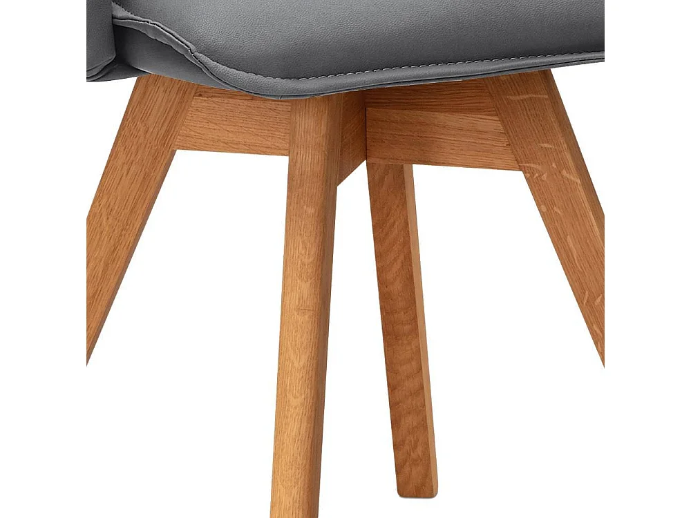 Polsterstuhl Armlehnstuhl in Dunkelgrau aus Microfaser