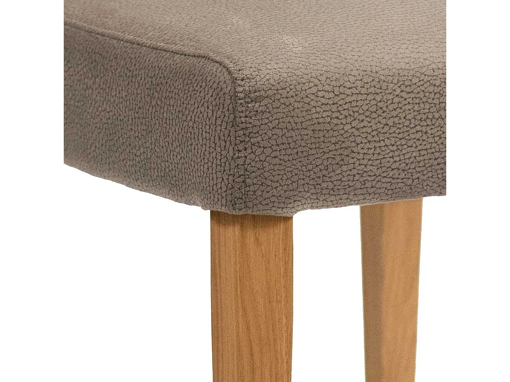 Polsterstuhl Esszimmer in Taupe & Eichefarben Bezug aus Microfaser