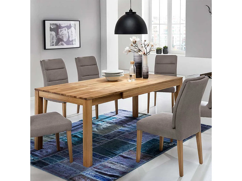 Polsterstuhl Esszimmer in Taupe & Eichefarben Bezug aus Microfaser