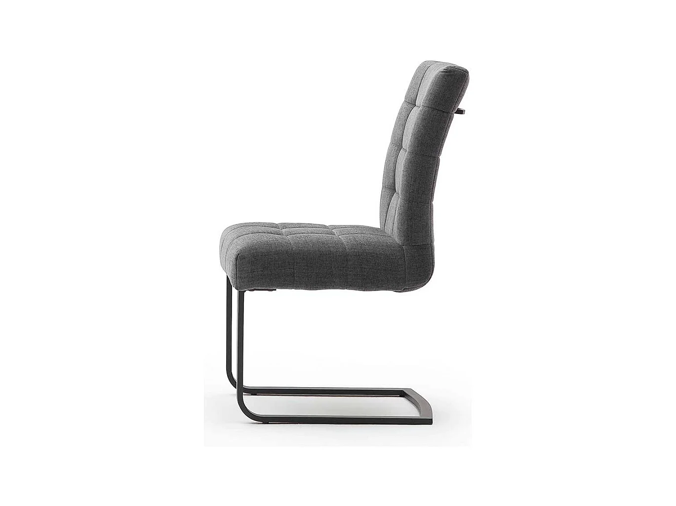 Freischwinger in Dunkelgrau Chenillegewebe Metallgestell (2er Set)