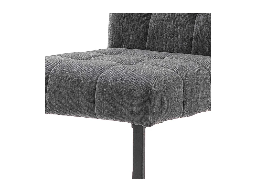 Freischwinger in Dunkelgrau Chenillegewebe Metallgestell (2er Set)