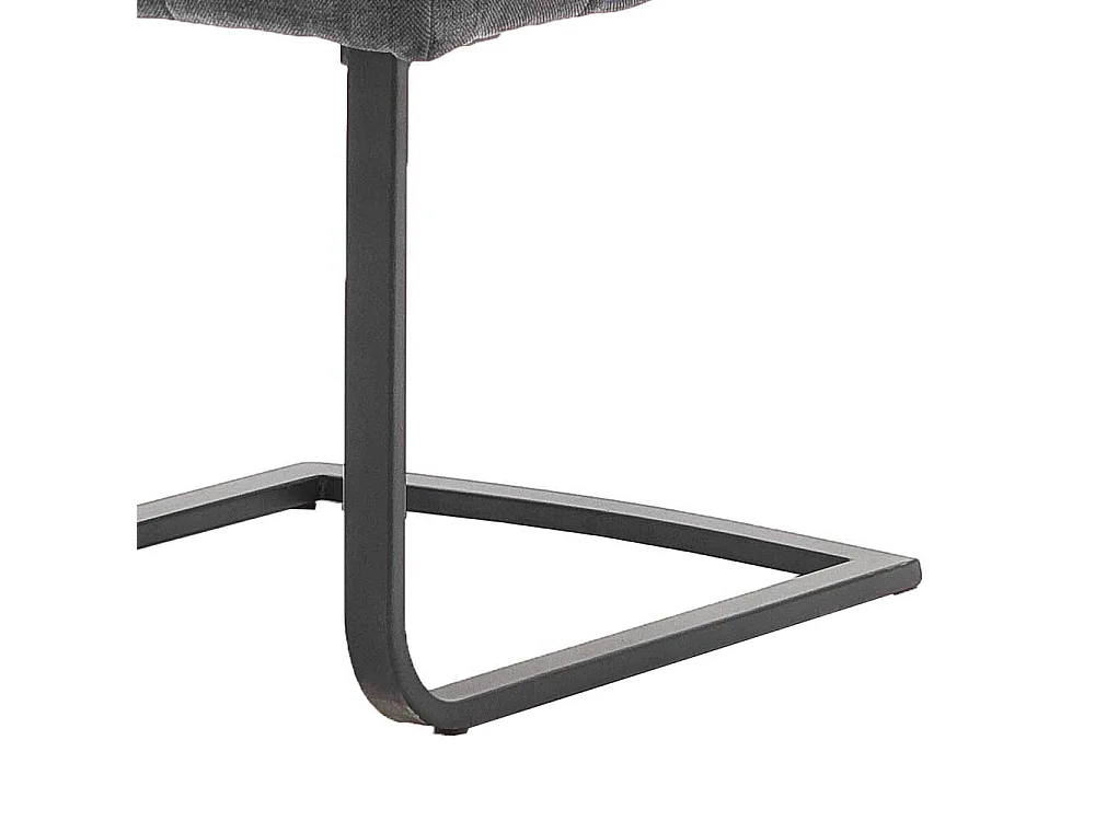 Freischwinger in Dunkelgrau Chenillegewebe Metallgestell (2er Set)