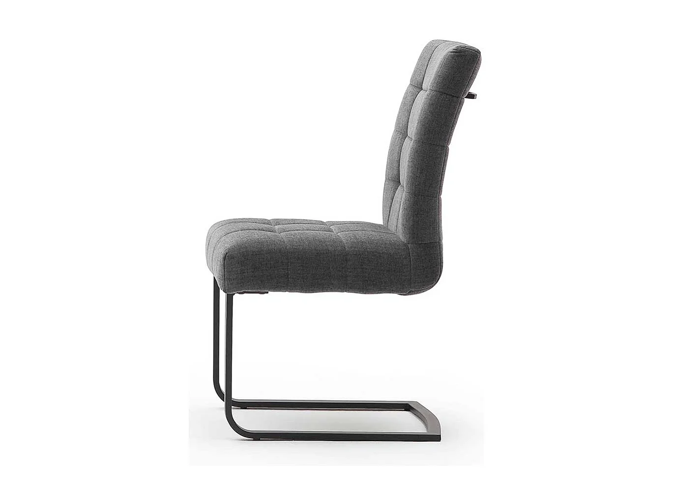 Freischwinger in Dunkelgrau Chenillegewebe Metallgestell (2er Set)